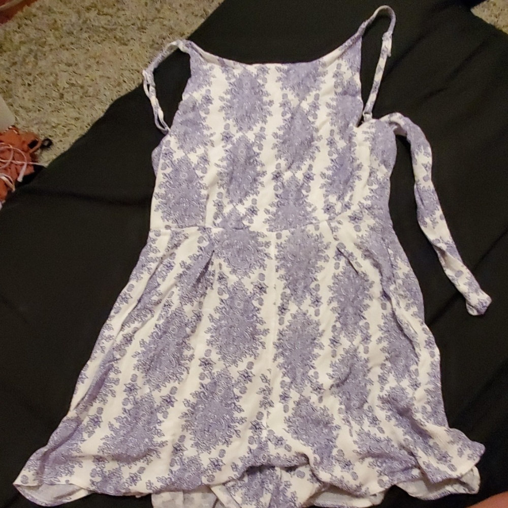 Back tie romper